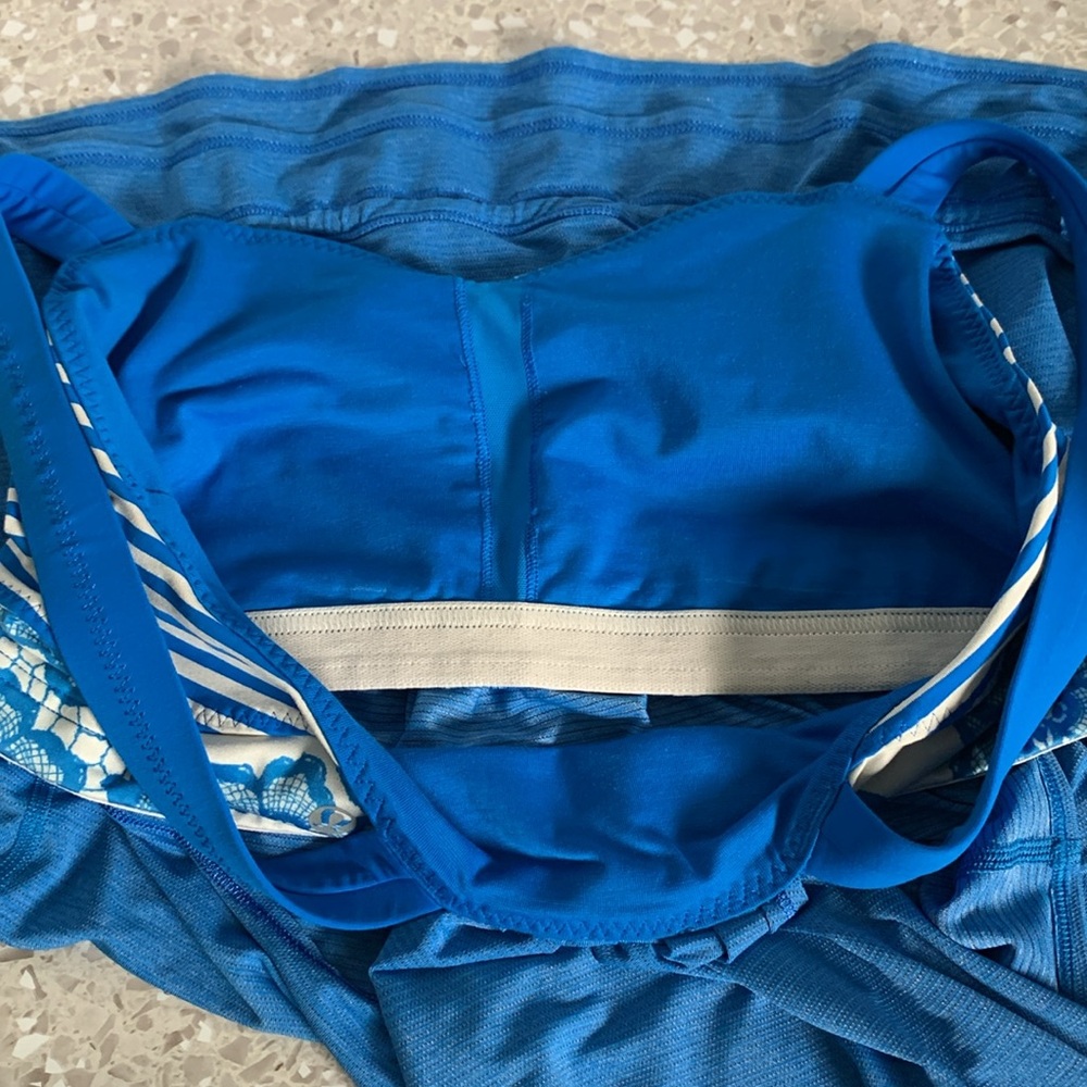Lululemon Run Back On Track Tank Laceoflage Blue Women’s Size 10 - Picture 4 of 10